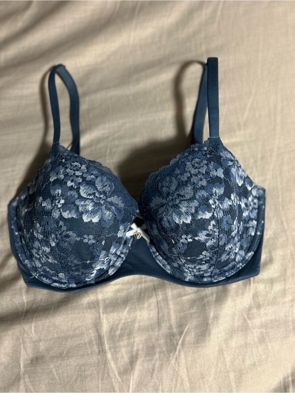 Victoria's Secret Blue Body By Victoria Lined Demi Lace Underwire Bra Size 32DDD